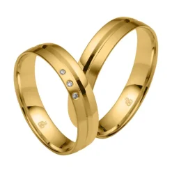 Eheringe aus Gold mit 3 Diamanten RAU0246-KYs