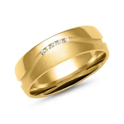 Eheringe aus Gold mit 5 Diamanten ER0072s