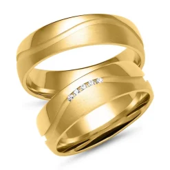 Eheringe aus Gold mit 5 Diamanten ER0072s