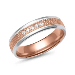Eheringe aus Rosé- und Weißgold mit 5 Brillanten ER0070s