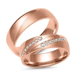 Eheringe aus Roségold mit 16 Diamanten ER0056s