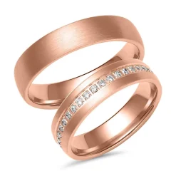 Eheringe aus Roségold mit 38 Diamanten ER0094s