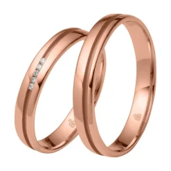 Eheringe aus Roségold mit 5 Diamanten RAU0241-KRs