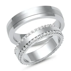 Eheringe aus Weißgold oder Platin mit 82 Brillanten ER0062s