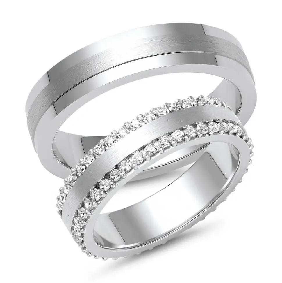 Eheringe aus Weißgold oder Platin mit 82 Brillanten ER0062s