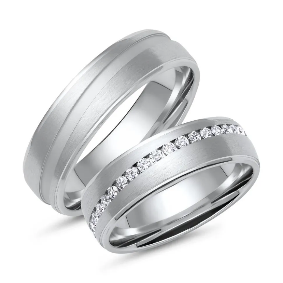 Eheringe aus Weißgold oder Platin mit 39 Brillanten ER0036s