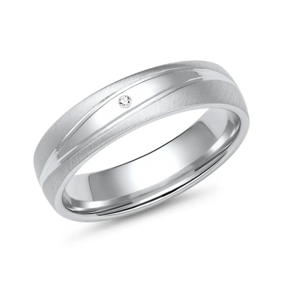 Eheringe aus Weißgold oder Platin mit Brillant ER0060s