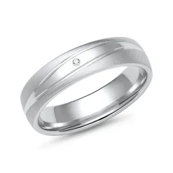 Eheringe aus Weißgold oder Platin mit Brillant ER0060s