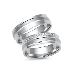 Eheringe aus Weißgold oder Platin mit 12 Brillanten ER0027s