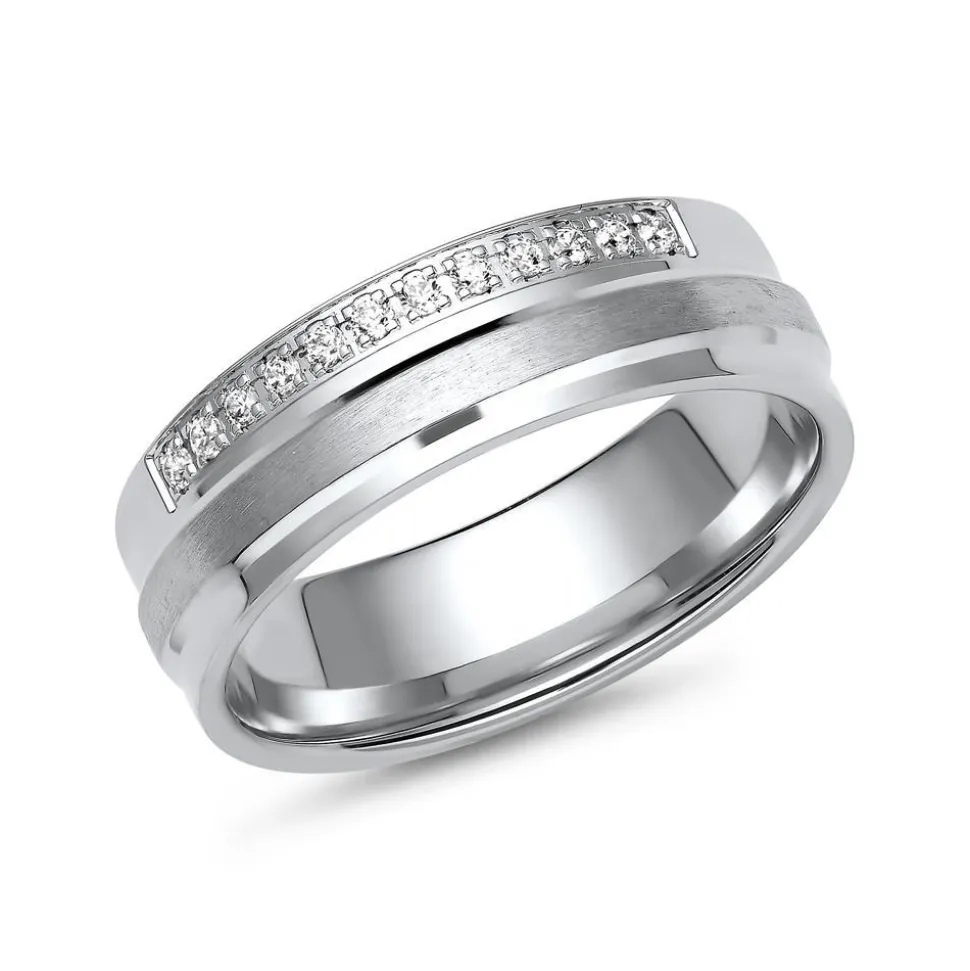 Eheringe aus Weißgold oder Platin mit 12 Brillanten ER0027s