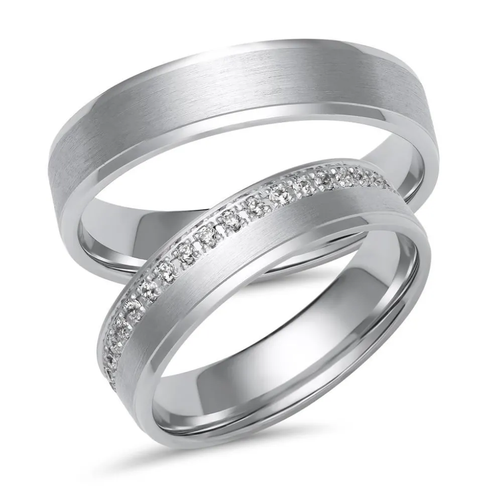 Eheringe aus Weißgold oder Platin mit 38 Diamanten ER0098s