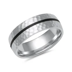 Eheringe aus Weißgold oder Platin mit Carbon ER0102s