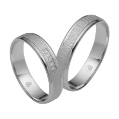 Eheringe aus Weißgold, Platin, Palladium, 5 Brillanten RAU0256-KWs