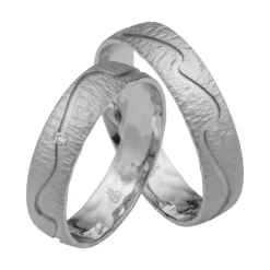 Eheringe aus Weißgold, Platin, Palladium mit Diamant RAU0247-KWs