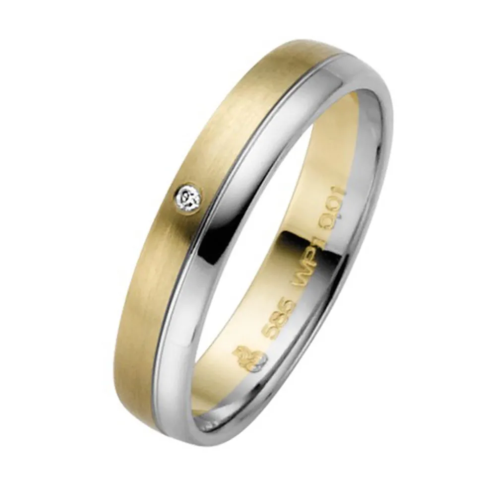 Eheringe Gelb- und Weißgold 4mm 50827