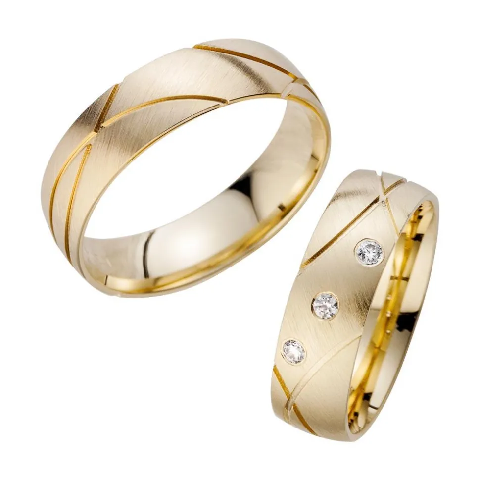 Eheringe Gelbgold mit Brillanten Breite 6 mm WR0945