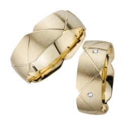 Eheringe Gelbgold mit Diamanten Breite 7 mm WR0980