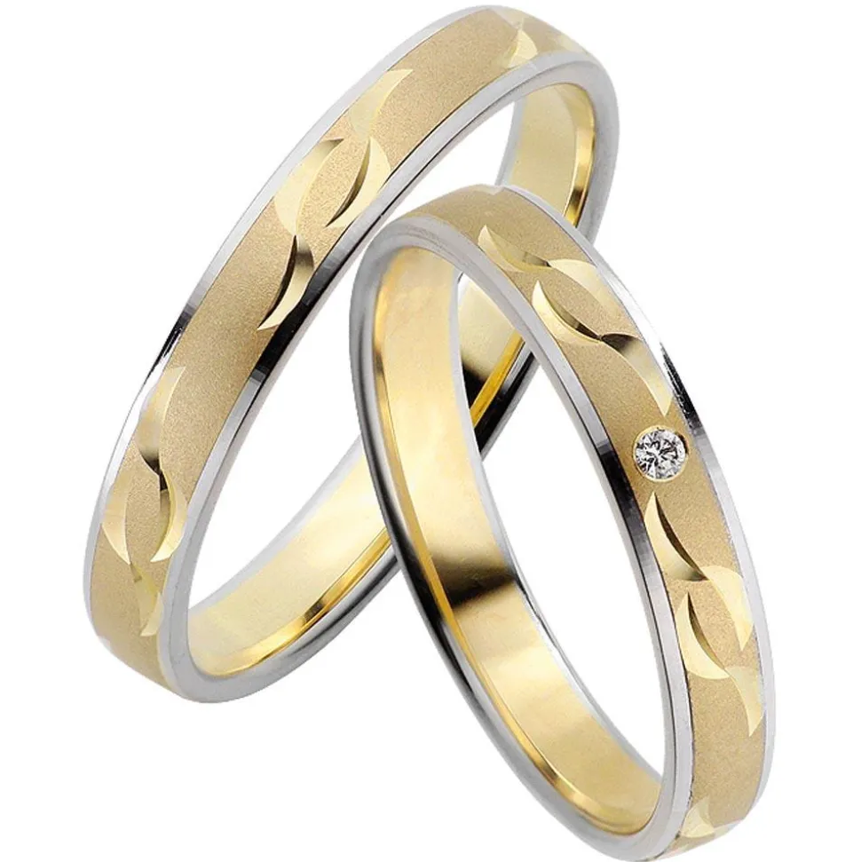 Eheringe Gelb-Weißgold 3,5mm 51022
