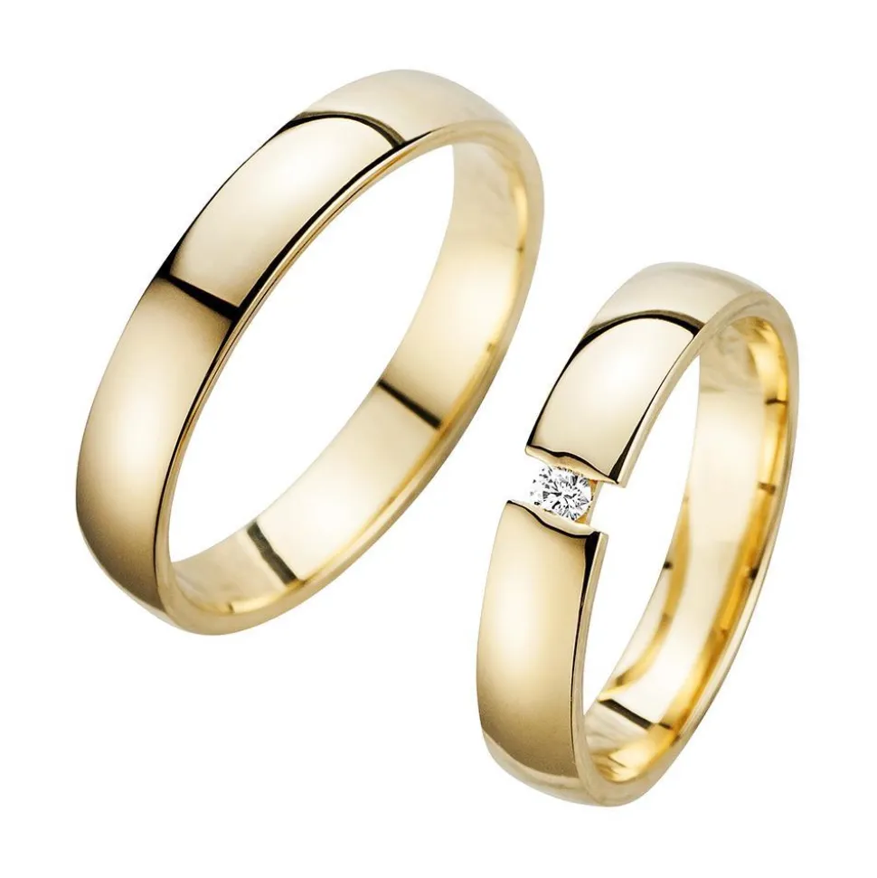 Eheringe mit Brillant Breite 4 mm WR0958