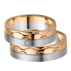 Eheringe Rot- und Weißgold 6mm 50840