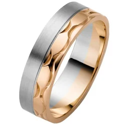 Eheringe Rot- und Weißgold 6mm 50840