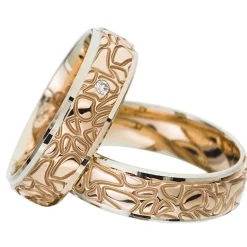 Eheringe Rot- und Weißgold 6mm 50666