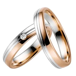 Eheringe Weiß- / Rotgold 4mm 50716