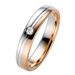 Eheringe Weiß- / Rotgold 4mm 50716