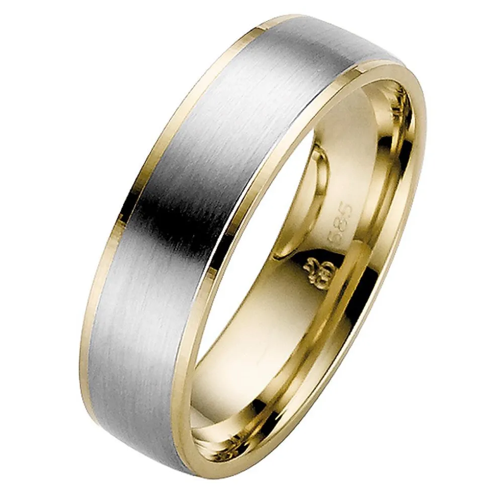Eheringe Weiß- und Gelbgold 6mm 50754