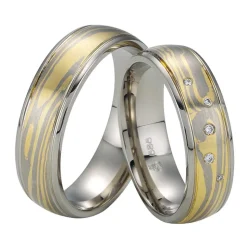 Eheringe Weiß- und Gelbgold 6mm 50731