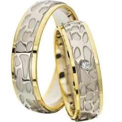 Eheringe Weiß- und Gelbgold 6mm 50664