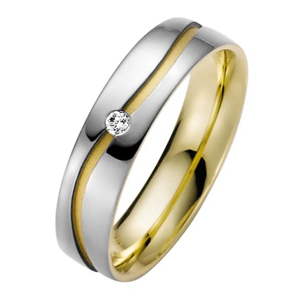 Eheringe Weiß- und Gelbgold 5mm 50924
