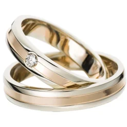 Eheringe Weiß- und Rotgold 4mm 50645
