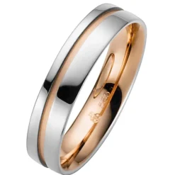 Eheringe Weiß- und Rotgold 5mm 50925