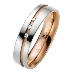 Eheringe Weiß- und Rotgold 5mm 50925