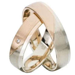 Eheringe Weiß- und Rotgold 5mm 50691