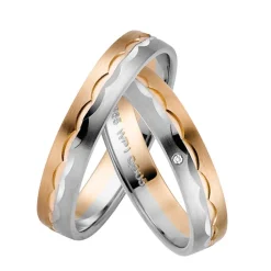 Eheringe Weiß- und Rotgold 4mm 50838