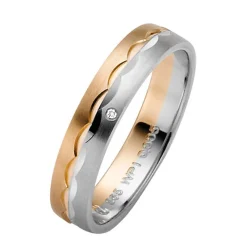 Eheringe Weiß- und Rotgold 4mm 50838