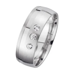 Eheringe Weißgold mit Brillanten Breite 6,5 mm WR0857