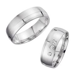 Eheringe Weißgold mit Brillanten Breite 6,5 mm WR0857