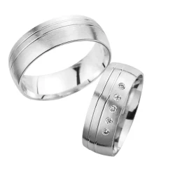 Eheringe Weißgold mit Brillanten Breite 7 mm WR0885