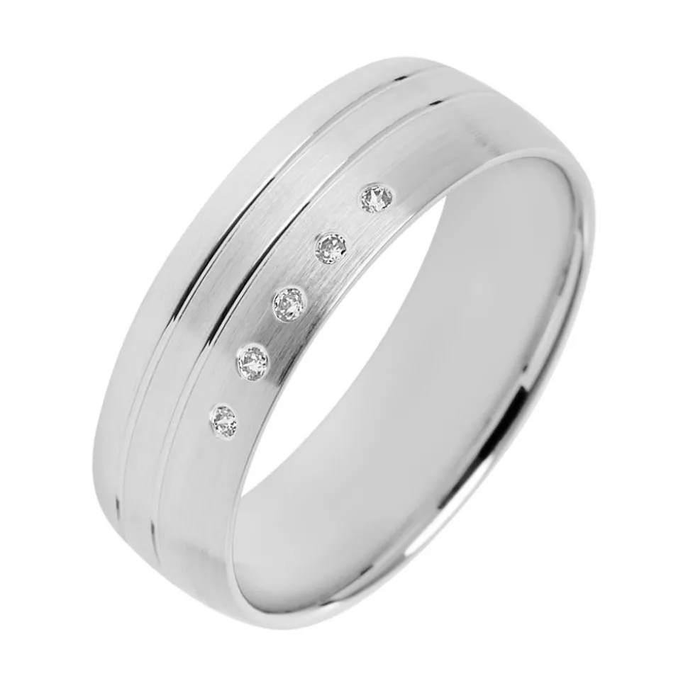 Eheringe Weißgold mit Brillanten Breite 7 mm WR0885