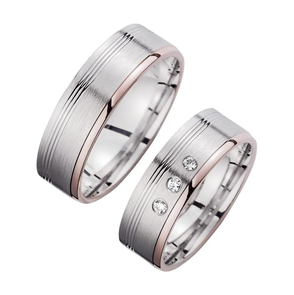 Eheringe Weißgold mit Brillanten Breite 6,5 mm WR0819