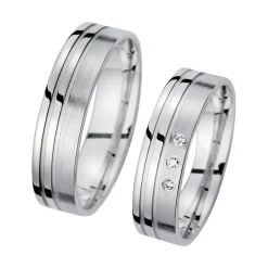 Eheringe Weißgold mit Brillanten Breite 5,5 mm WR1021