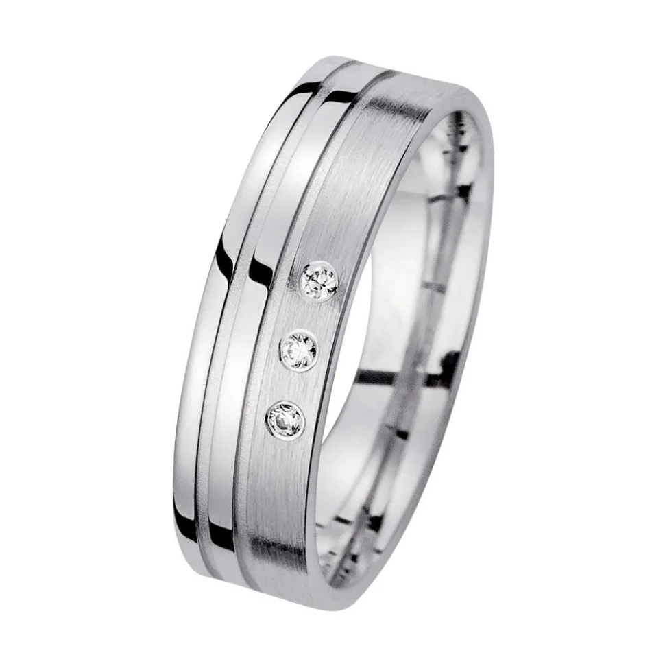 Eheringe Weißgold mit Brillanten Breite 5,5 mm WR1021