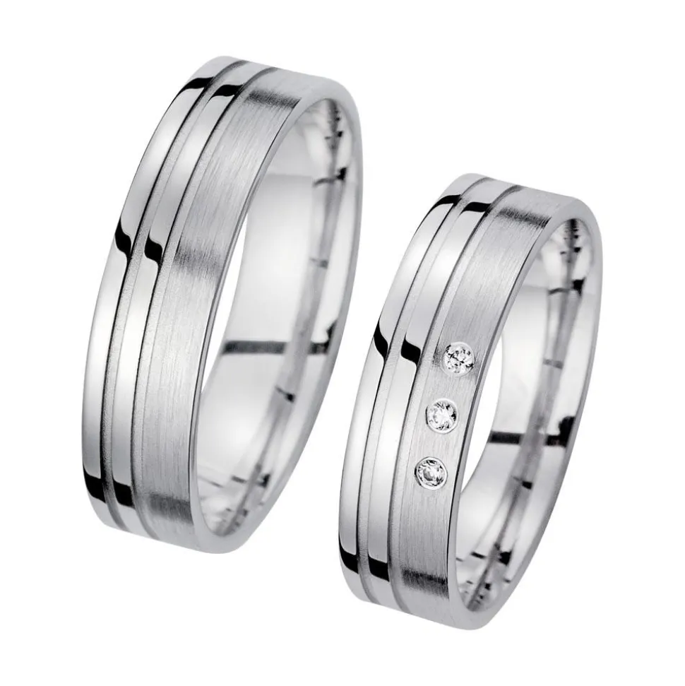 Eheringe Weißgold mit Brillanten Breite 5,5 mm WR1021