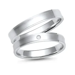Eheringe Weißgold mit Brillant Breite 3,5 mm WR0774