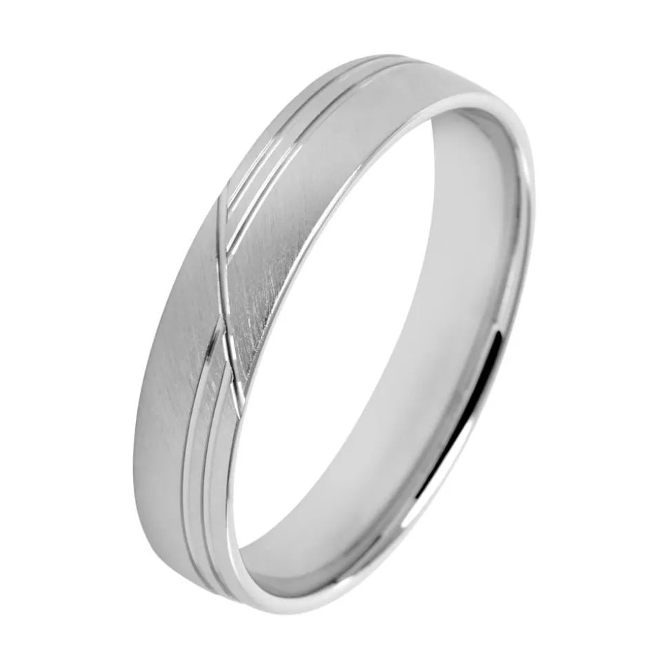 Eheringe Weißgold mit Diamant Breite 4,5 mm WR0963