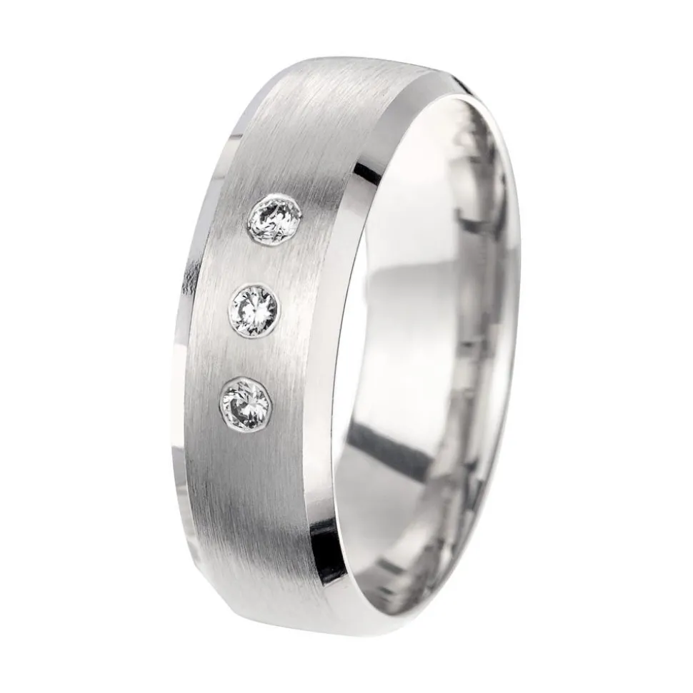 Eheringe Weißgold mit Diamanten Breite 6 mm WR0864