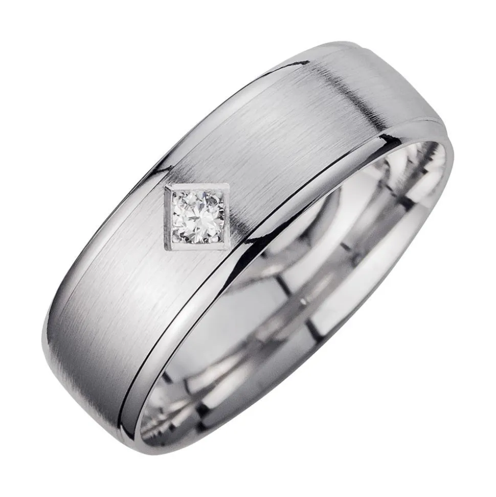 Eheringe Weißgold mit Diamant Breite 6 mm WR0912